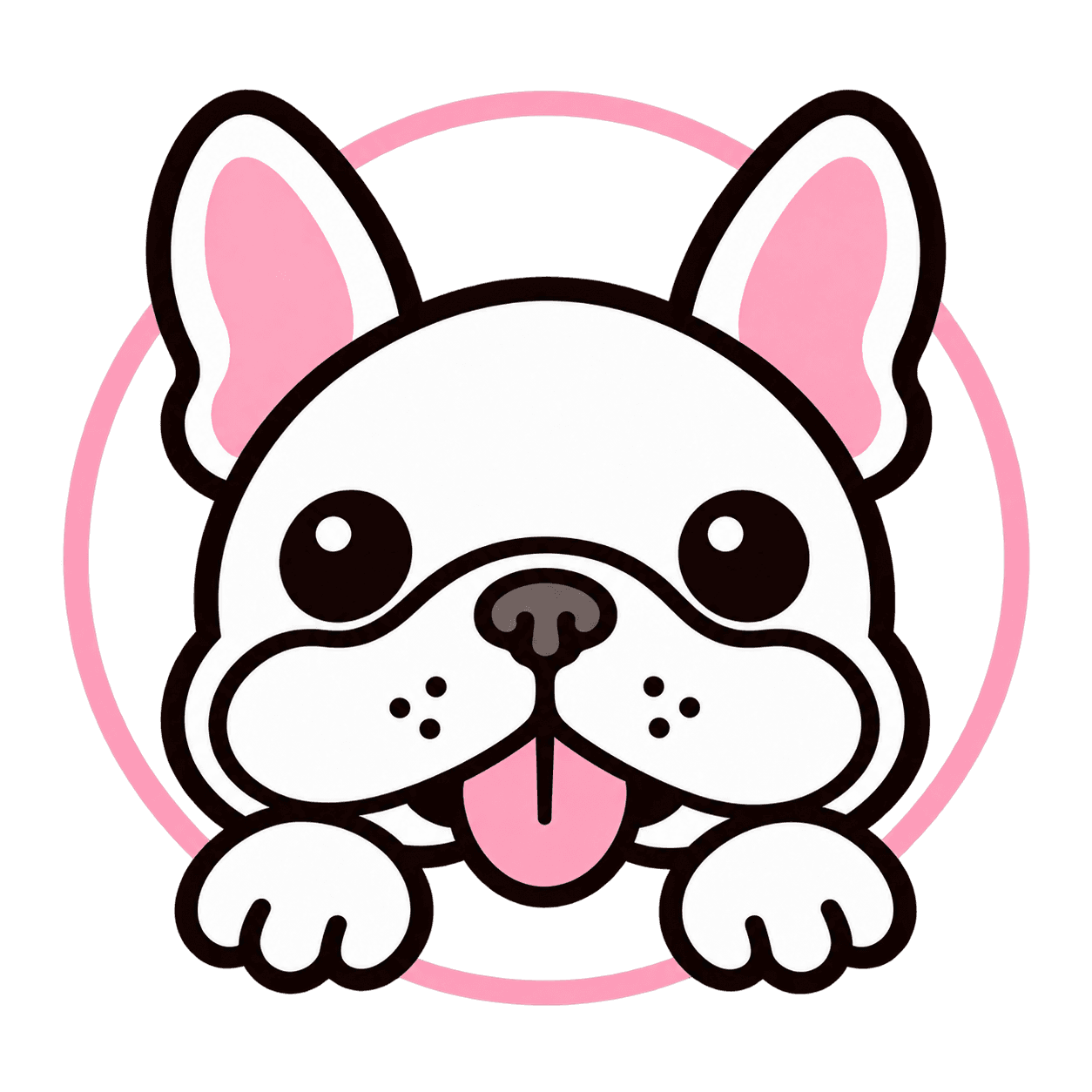 耳の色と合わせてフレームをピンクに調整したキャラクター
