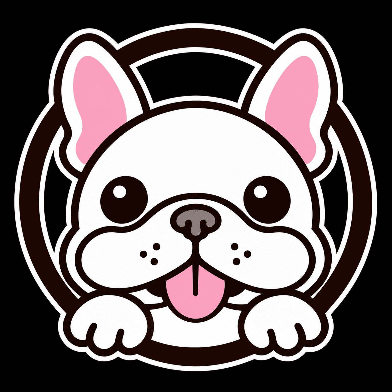 胸元まで見せたフレンチブルドッグのキャラクターバリエーション